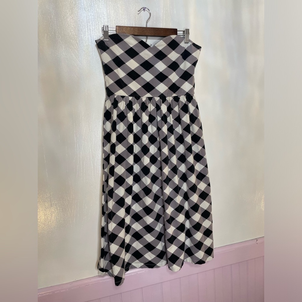 ASOS Buffalo Check Strapless Dress